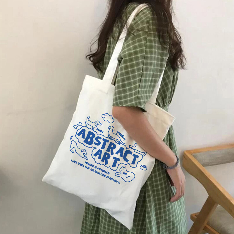 torba płócienna tote bag torby na zakupy torba materialowa torby typu tote Japońskie serce Vintage słodki dorywczo duża pojemność kobiet torba na ramię kobiece torby na zakupy nadruk Anime torby płócienne bolso mujer