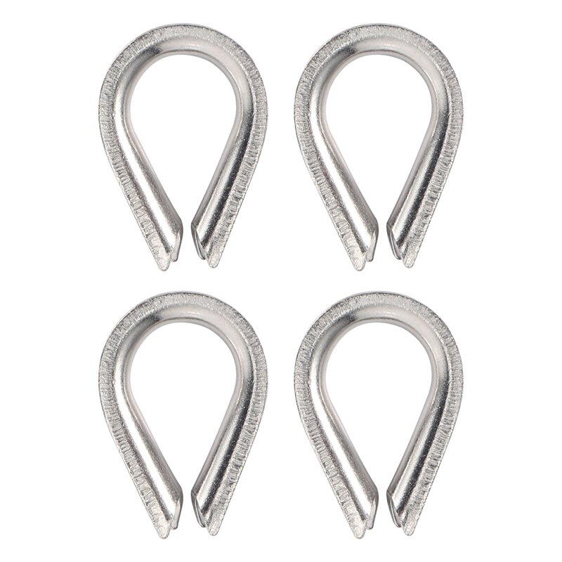 12 X Stainless Steel - 3Mm Wire Rope Loop Rope Thimbles