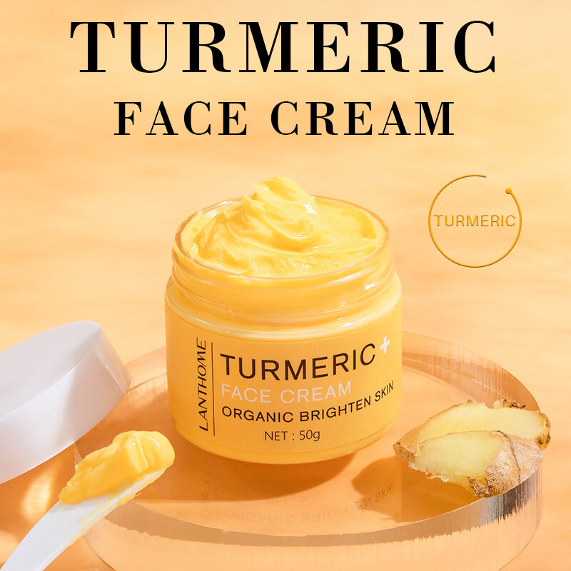 Original Lanthome Turmeric Face Cream Whitening Orgânico Iluminar Soro Da Pele Anti Envelhecimento Reduzir Poros Tratar Acne Hidratante