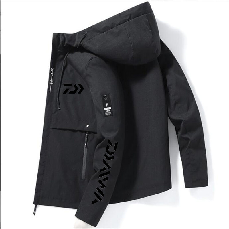 2022 outono daiwa marca de pesca alta qualidade impressão jaqueta ao ar livre dos homens com capuz blusão premium ciclismo esportes casuais topo