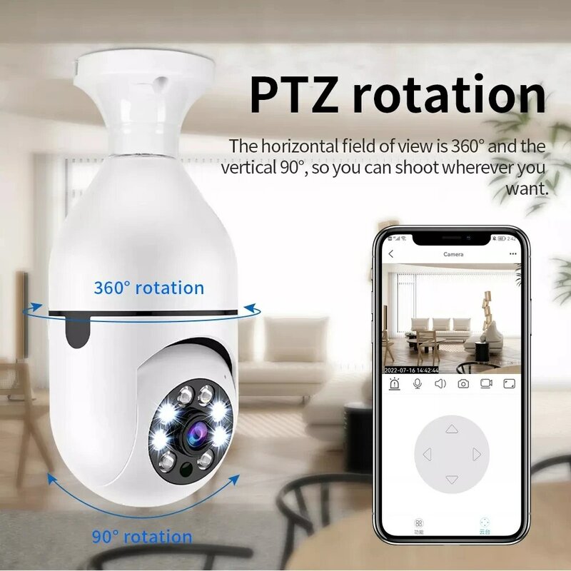 Caméra de Surveillance IP WiFi sans fil 1080P, Vision nocturne, suivi automatique des mouvements, moniteur de sécurité vidéo rotatif à 360 °