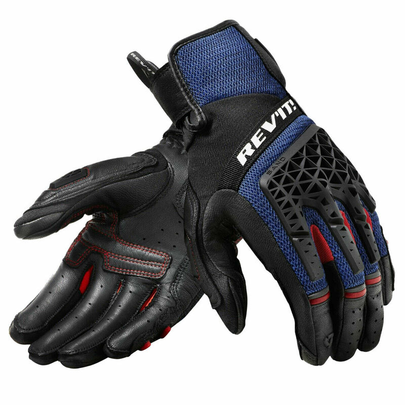 Sarung tangan Revit hitam/abu-abu pria, sarung tangan layar sentuh balap sepeda motor kulit asli tekstil berkendara 4 jaring ukuran M-XXL