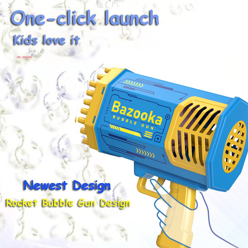Galtin Bubble Gun 69 otwory automatyczne Rainbow Rocket Boom dla Kid Light Up żarówka muzyczna maszyna zaopatrzenie firm na prezent urodzinowy