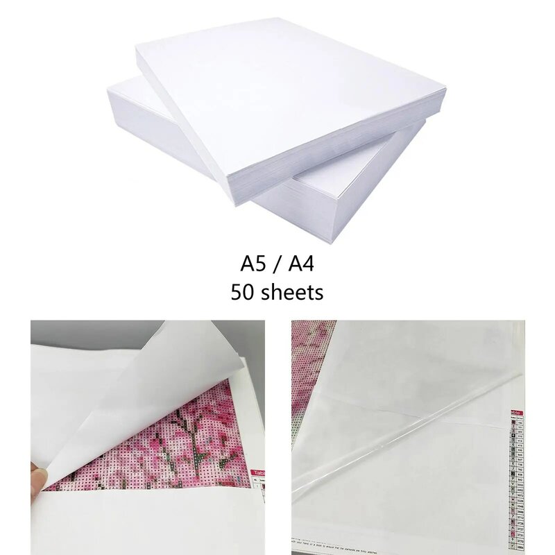 50 Sheets 5D Diamond Painting Release Paper Covering Replacement Paper Cross Stitch Tools Dustproof Non Stick Accessories