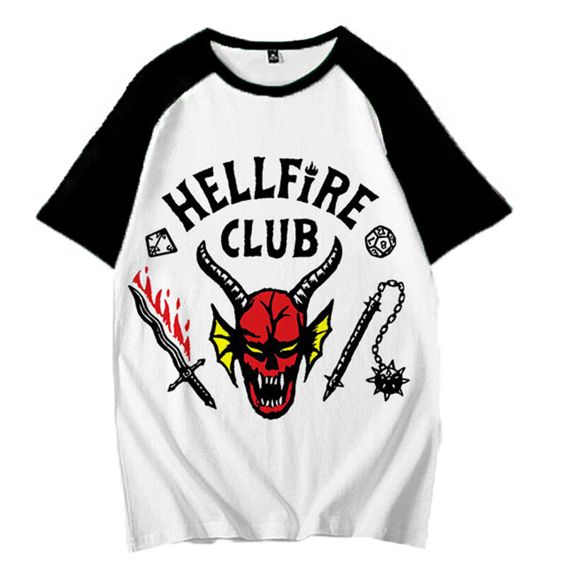 男の子と女の子のためのストレンジャーシングス4ピースTシャツ,漫画のTシャツ,カジュアルTシャツ,hellfireクラブウェア2022
