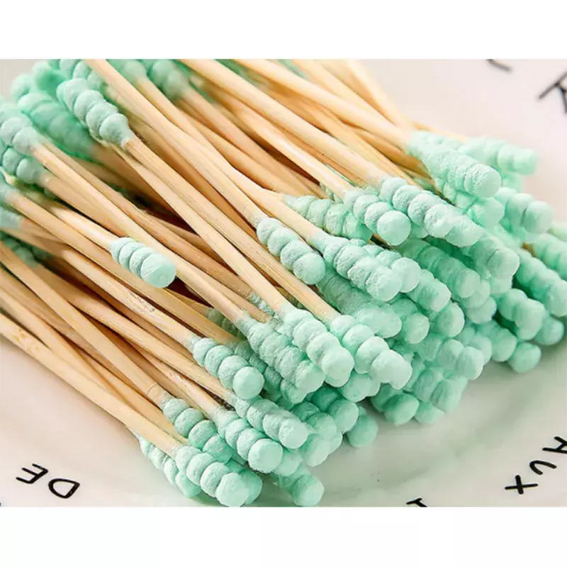 100pcs/ Pack Double Head Cotton Swab Women Makeup Cotton Buds Tip For Medical Wood Sticks Nose Ears Cleaning Health Care