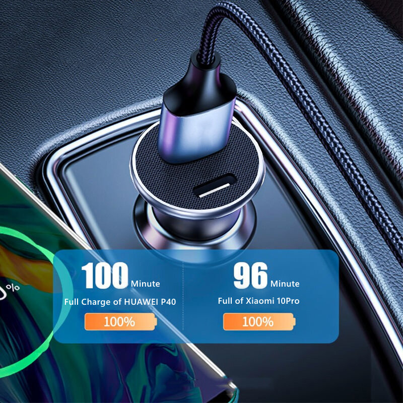 QC PD USB Car Charger Quick Charge 3.0 Fast Charging For iPhone 13 12 11 Samsung Huawei Xiaomi Type C Mobile Phone Charger