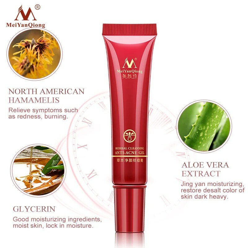 Herbal Cleansing Acne Scar Cream Anti-Acne Treatment Pimples Blains Removal Cream Effectively Control Oil Fade Acne Dark Spots