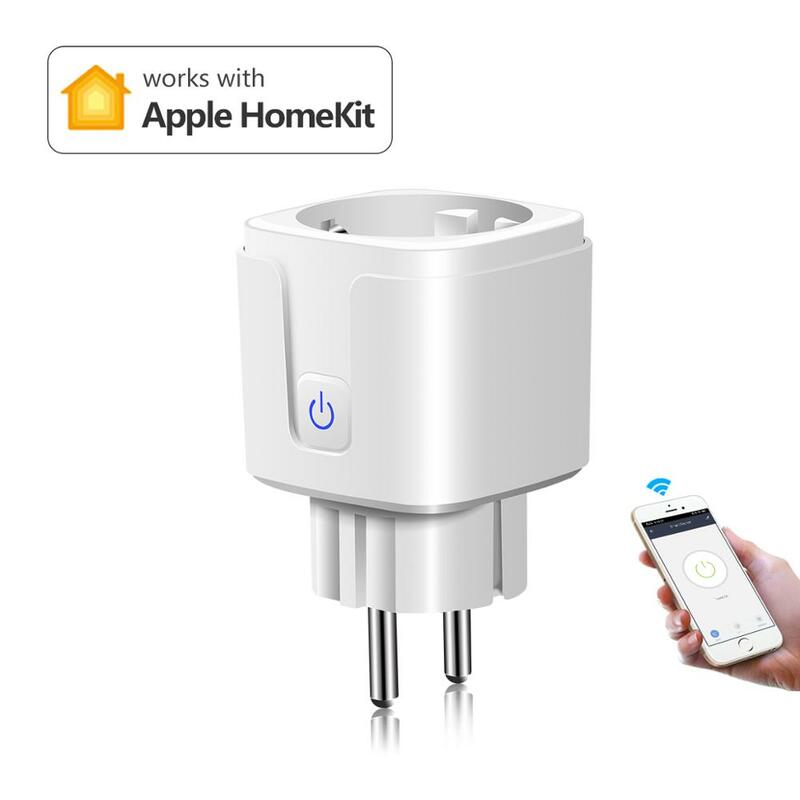 Enchufe inteligente Wifi Homekit, adaptador de corriente de Control de casa inteligente, estándar europeo, 15A, CA 90-250V, para dispositivo IOS de Apple