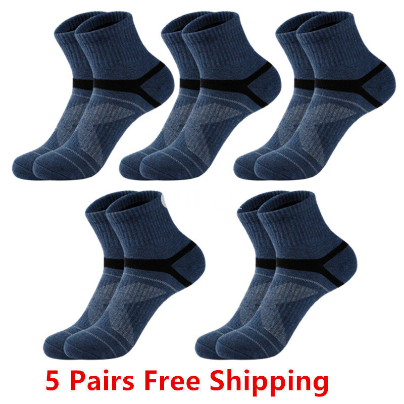 5 Pairs/ lot Pack Man Cotton Short Socks Fashion Breathable Men Comfortable Casual Ankle Sock Male Plus Size Medias EU 40-44