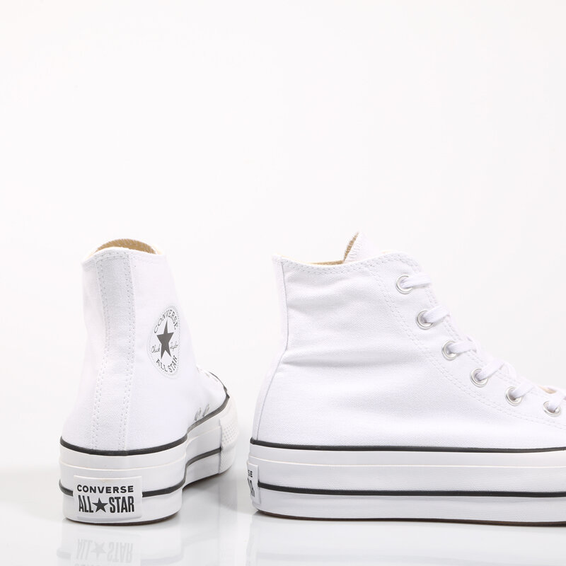 حذاء رياضي أبيض عالي المستوى بتصميم مفتوح من Converse Chuck Taylor حذاء نسائي عصري غير رسمي موديل 69224