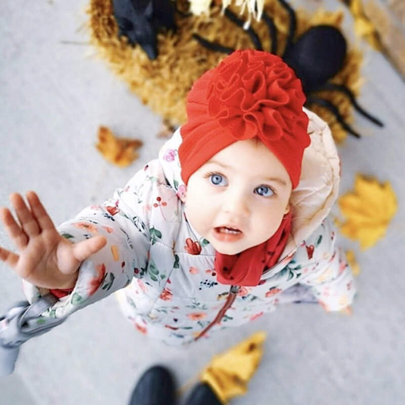 أزهار لطيفة الطفل قبعة طفل عمامة أشرطة رأس الرضع الاطفال بونيه الوليد طفل قبعة قبعة ل 0-18 متر