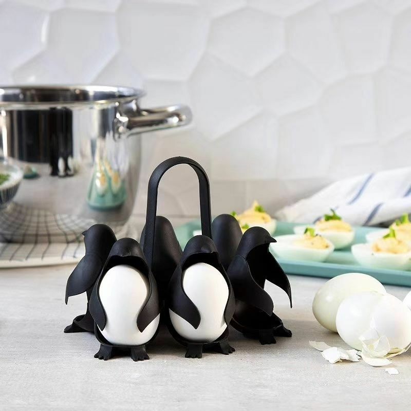 Porte-œufs en forme de pingouin, outils de cuisine, accessoires de cuisine, porte-œufs en PP, chaudière, pochoir à œufs, outils de petit déjeuner cuiseur oeuf