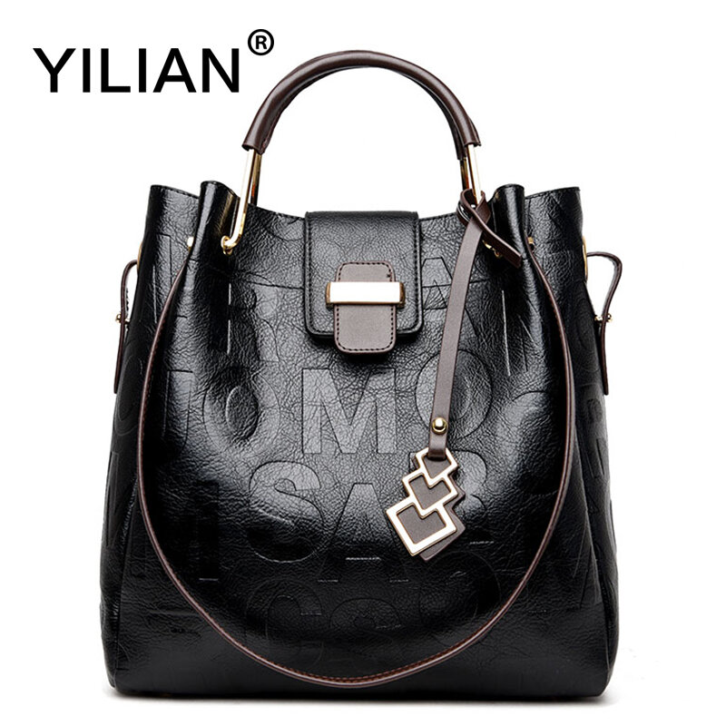 Yilian กระเป๋า2ชิ้นสำหรับผู้หญิง, ใหม่2023กระเป๋าเอกสารแบบถือหนังไหล่เดี่ยวความจุขนาดใหญ่