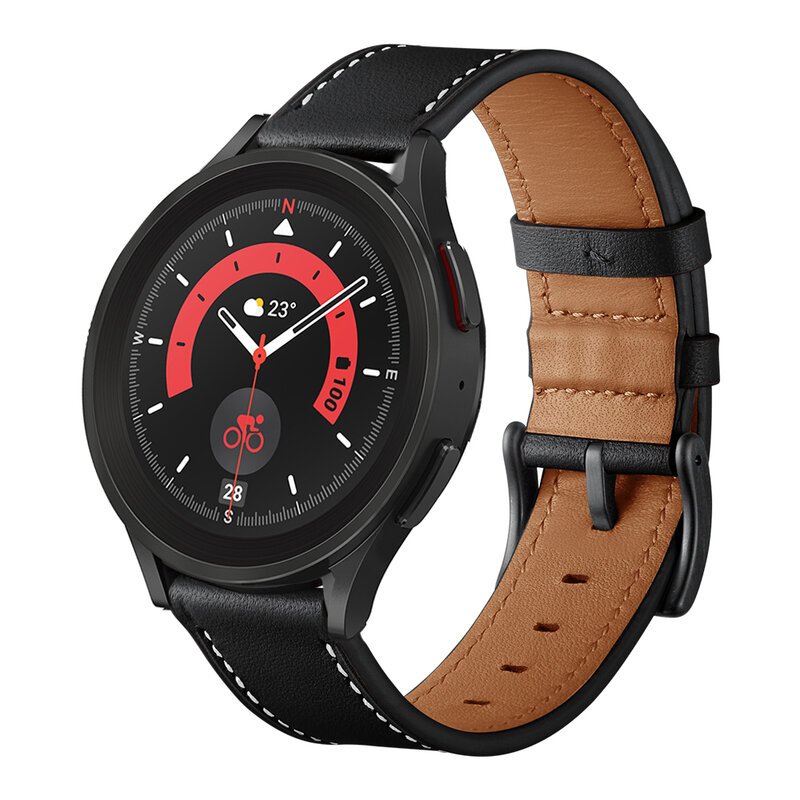 Correa สำหรับ Samsung Galaxy นาฬิกา5/5 Pro 45มม.44มม.40มม.แถบสายหนังแท้สำหรับ Galaxy Watch4คลาสสิก42มม.46มม.