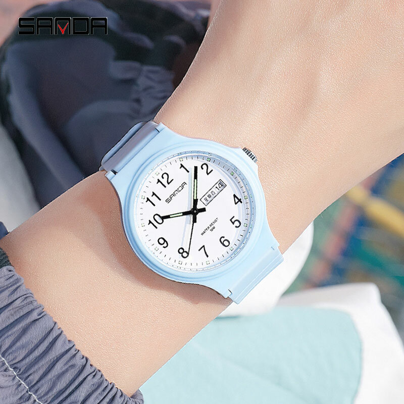 นาฬิกาสปอร์ตสำหรับผู้หญิงนาฬิกาควอตซ์สีดำนาฬิกาข้อมือผู้หญิงลำลองนาฬิกานักเรียนนาฬิกาผู้หญิง
