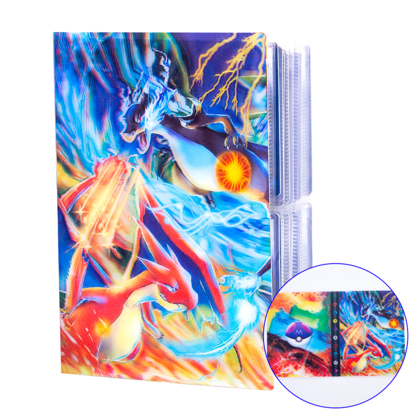 New 240pcs Pokemon Anime Game Pikachu Charizard Mewtwo Holographic 3D Flash Shiny Photo Album Card Protector Book Binder Gift