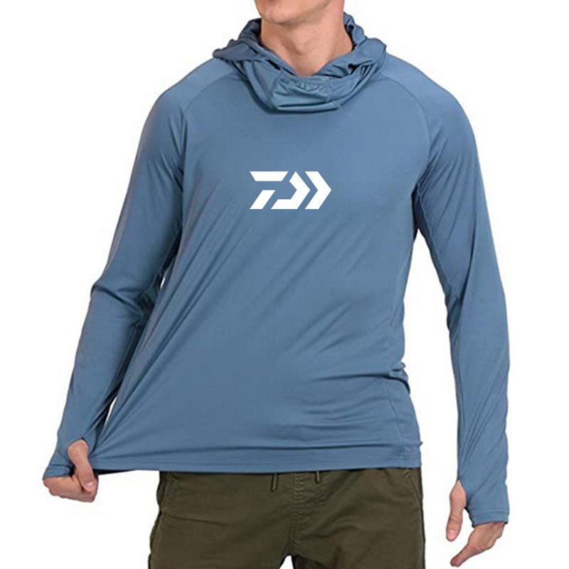 Camisa de pesca fina y transpirable para hombre, chaqueta con capucha y protección Uv para deportes al aire libre, de secado rápido, para verano