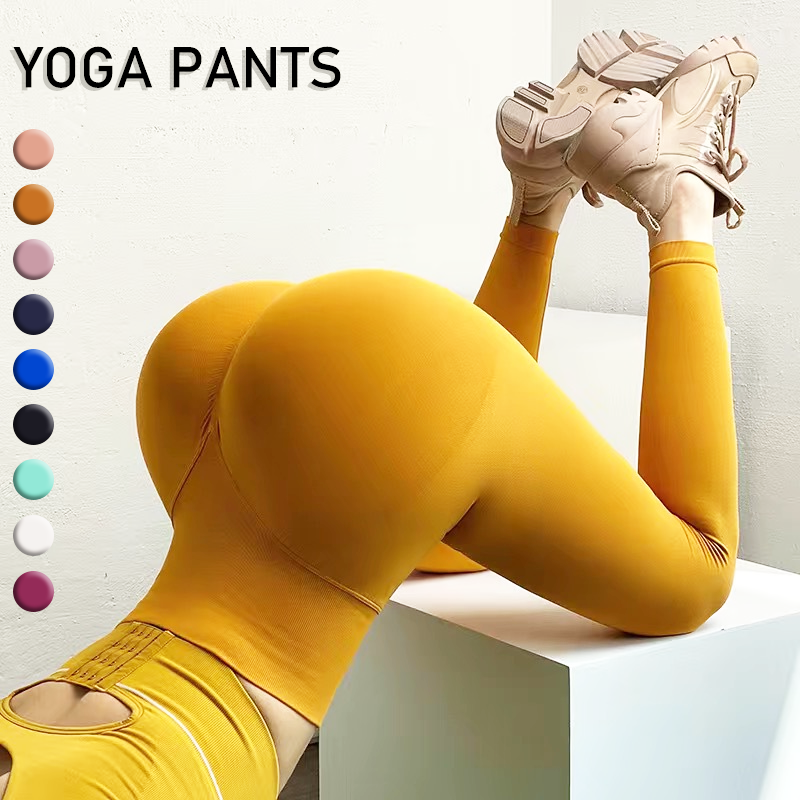 Pantaloni da Yoga Leggings morbidi a bolle Leggings da donna in Nylon a vita alta pantaloni da raccolta per l'anca Leggings sportivi da donna Leggings da allenamento