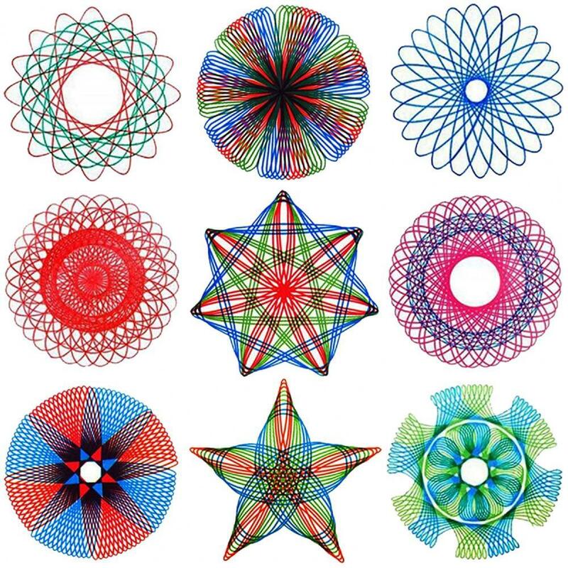 Set Lingkaran Gambar Modis Tahan Lama Kit Penggaris Spiral Yang Banyak Digunakan Kit Lingkaran Gambar DIY Unik untuk Rumah Set Penggaris DIY