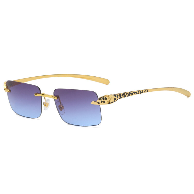 Vintage Rimless Sunglasses 2022 Luxury Brand Designer Men's Rectangular Fashion Classic Rimless Sunglasses Ladies UV400