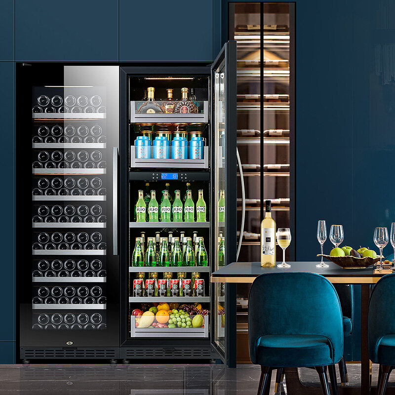 Refrigeratori per vino e bevande frigorifero per vino a doppia zona porta in vetro refrigeratore per birra frigorifero compressore cantina per vino