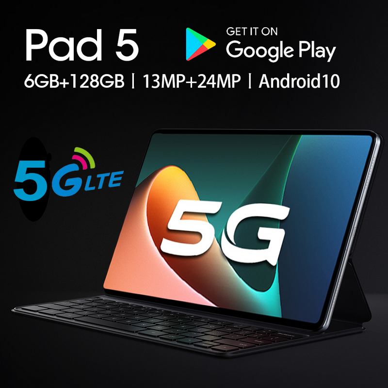 Pad 5 Tablet Versi Global 6GB RAM 128GB ROM 11 Inci Tablet Android 10.0 WIFI Bluetooth 5G Tablet SIM Ganda Tablet PC