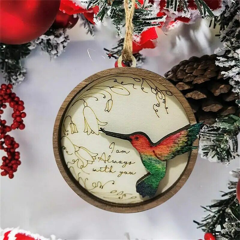 أنا دائما معك زخرفة عيد الميلاد الخشبية في السماء التذكارية زينة عيد الميلاد عيد الميلاد التعاطف هدية الطيور الحمراء
