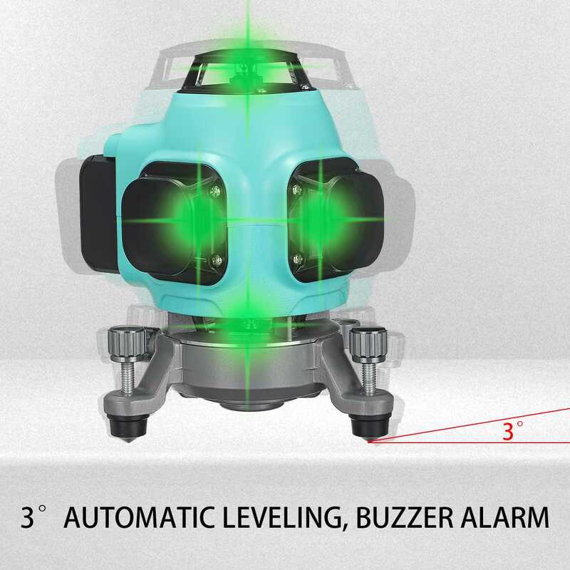 APP Control 16 Lines 4D Laser Level Self-Leveling 360° Horizontal And Vertical Super Powerful Green Laser Level With 2 Battery