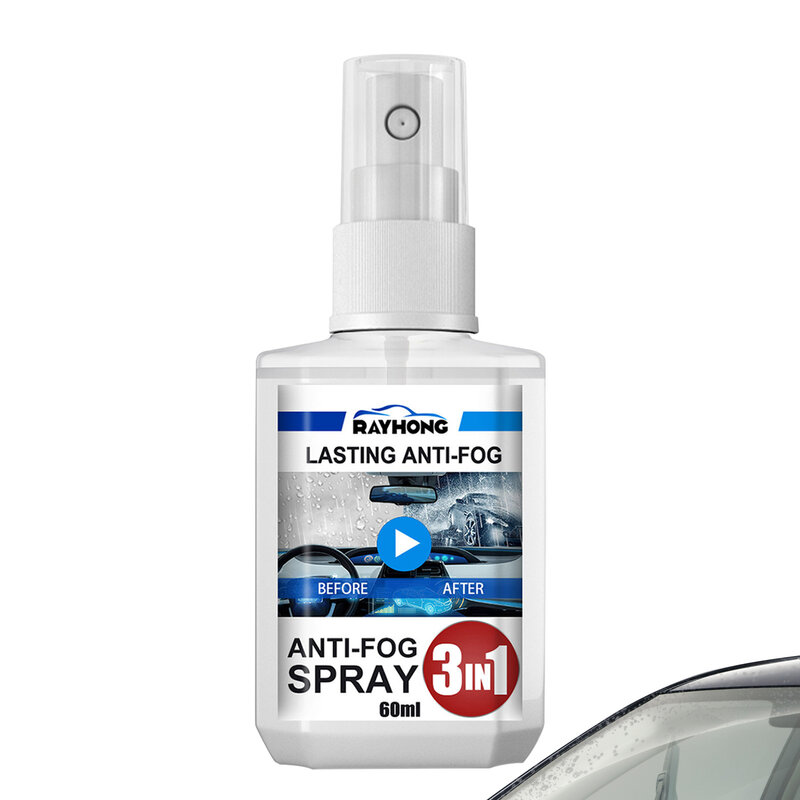 Spray antibuée 60ml, Agent de désembuage automatique, nettoyant pour vitres et pare-brise de voiture, empêche le brouillard sur le pare-brise, lunettes