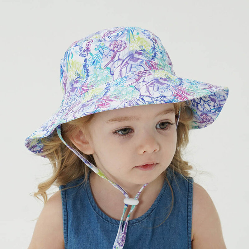 Topi Matahari Bayi Musim Panas Baru Penutup Telinga Leher Luar Ruangan Anak-anak Topi Pantai Pelindung UV Topi Renang Anak Laki-laki Perempuan untuk 0-8 Tahun