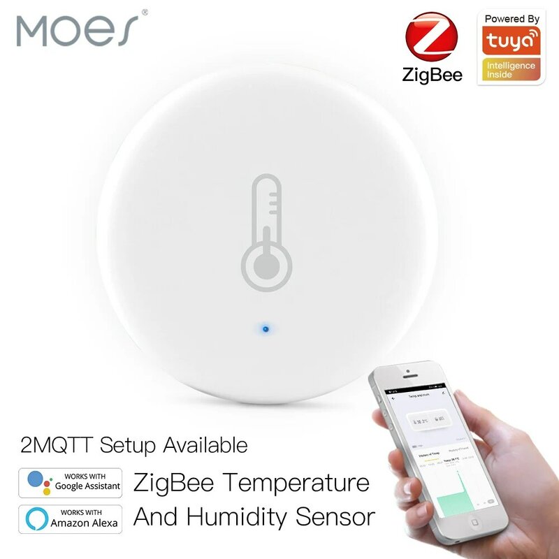 Tuya Smart ZigBee inteligentny czujnik temperatury i wilgotności zasilanie bateryjne bezpieczeństwo z aplikacją Tuya Smart Life Alexa Google Home