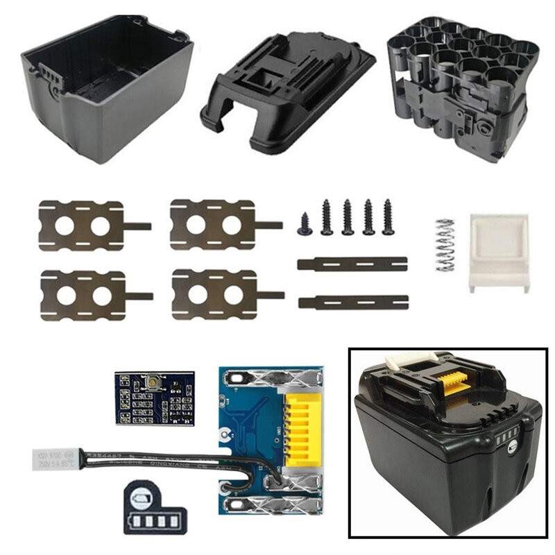 Caja de batería BL1860 con accesorios para herramientas eléctricas Makita MT BL1860 BL1890, caja de batería de litio, carcasa de plástico