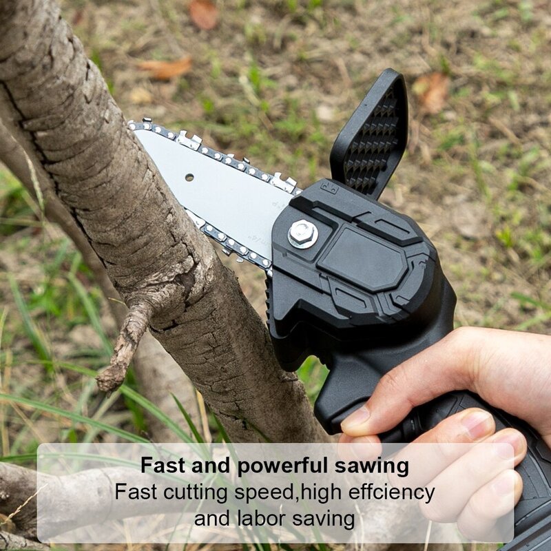 6 Inch 1500W Electric Chainsaw 1/2Pc Battery Rechargeable Pruning Cordless ChainSaw Tree Garden Woodworking Tools For Makita 18V