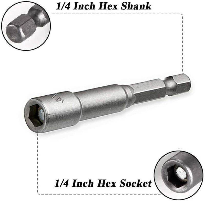 6mm-19mm Schlag buchse Magnet mutter Schrauben dreher 1/4 Sechs kant schlüssels atz Bohrer adapter für Bohrmaschinen Schlagschrauber-Steckdosen-Kit