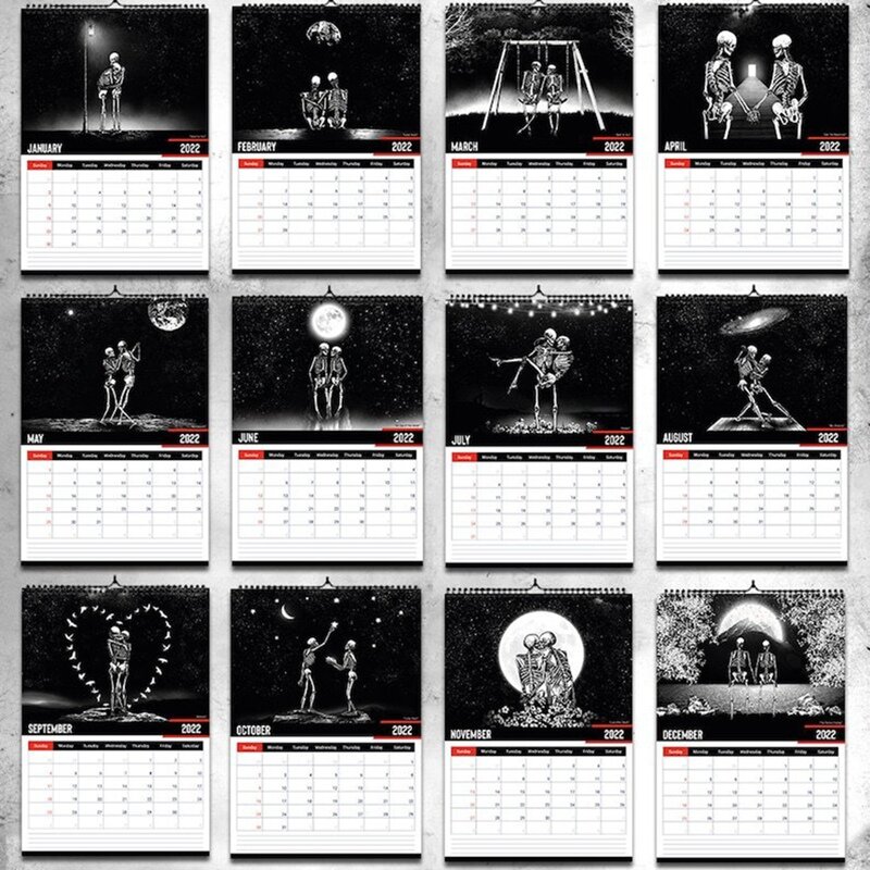 2022 Gothic Art Wall Calendar Featuring Home Living Room Decoration New Year Christmas Gifts