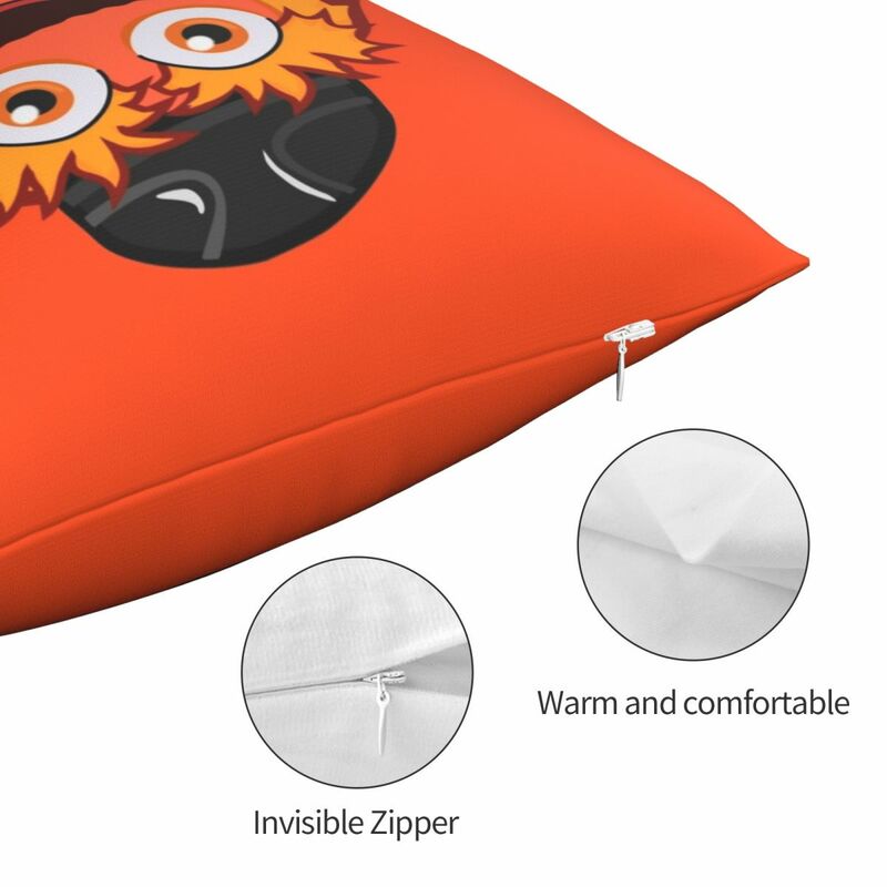 Philadelphia gritty mascote fronha de linho poliéster veludo criativo zip decorativo lance travesseiro caso quarto capa de almofada 45x45