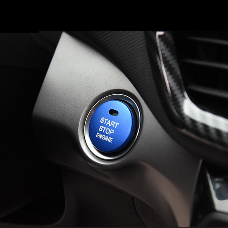 Aksesori Dekorasi Stiker Tombol Mulai Satu Klik Penutup Pelindung Sakelar Pengapian Mesin Mobil untuk Hyundai 2019 Chiko