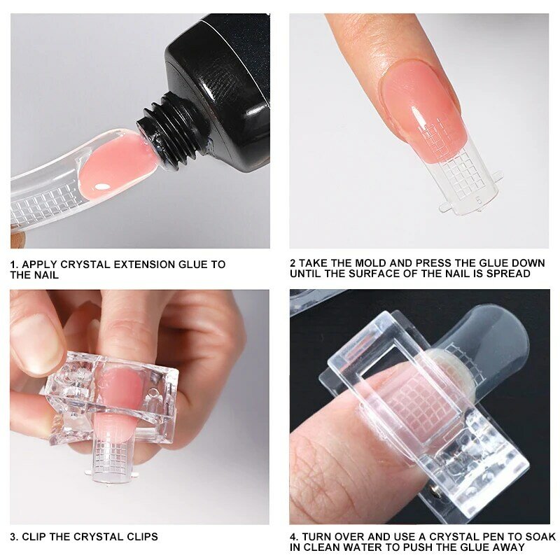 5/10 pcs Acrylic Nail Clip Transparent Gel Quick Building Nail Tips Clips Fingernail Extension UV Clamps Manicuring Art Builder