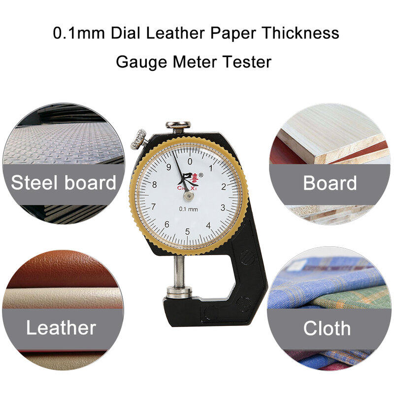Tester Sattel Dicke Gauge Leder Papier Dicke Meter Tester 0-10mm/0-20mm 0,1mm leder Papier Stahl Meter