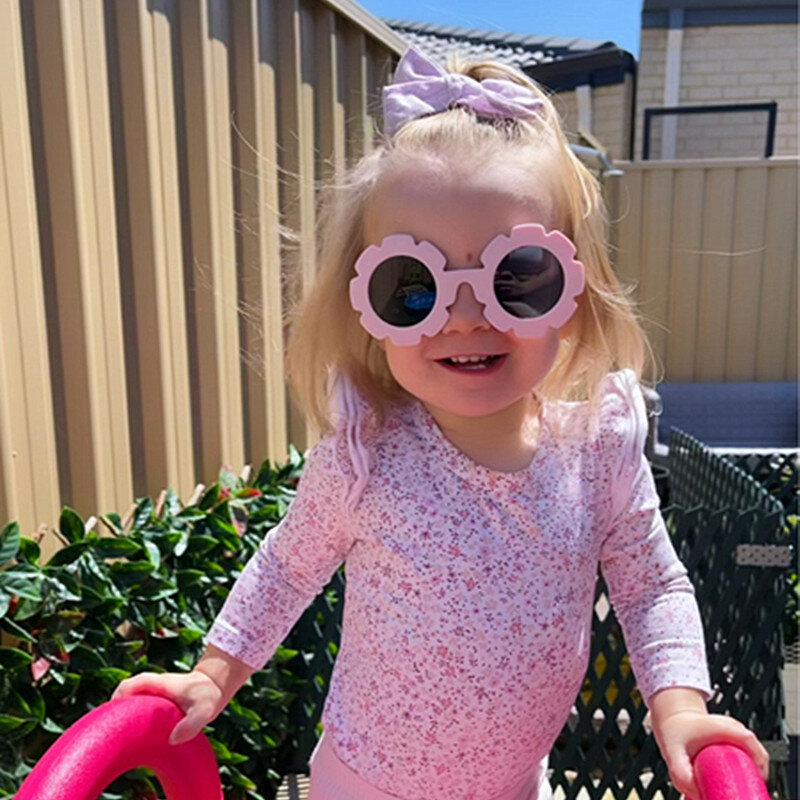 Hoa Mặt Trời Vòng Trẻ Em Dễ Thương Kính Mát UV400 Cho Cậu Bé Cô Gái Toddler Đáng Yêu Bé Mặt Trời Kính Trẻ Em Oculos De Sol
