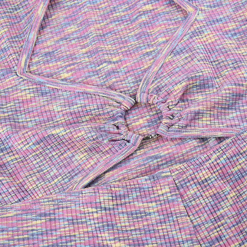 CIBBAR-monos multicolores informales de verano para mujer, ropa deportiva con Espalda descubierta, con cuello redondo y mangas cortas