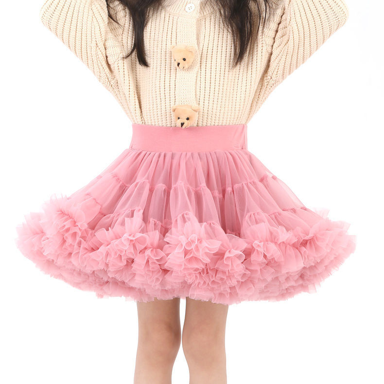 Falda de conejo de segunda generación para mujer, falda de tutú de Color caramelo, minifalda de malla convexa hinchada, ropa interior para niña, novedad de verano