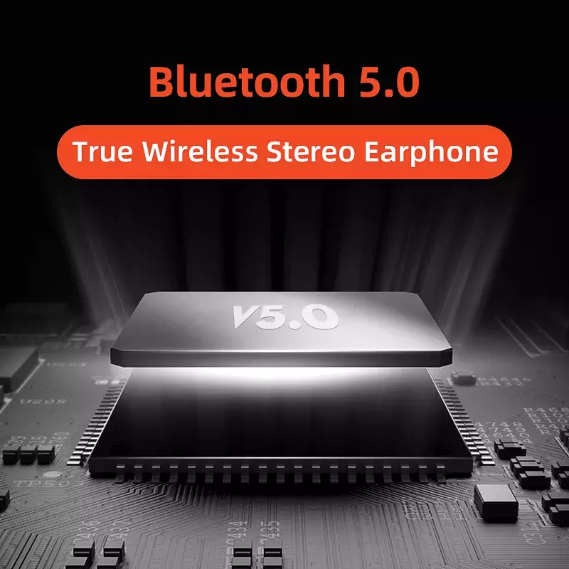 Qcy-Bluetooth v5.0 TWSワイヤレスヘッドセット,3Dステレオヘッドセット,デュアルマイク,ノイズキャンセリング,タッチコントロール,600mah