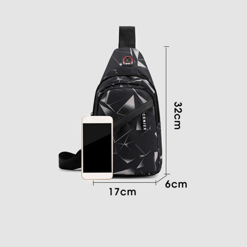 2-Layer Travel Chest Bag Leisure Multifunction Nylon Messenger Bag Lightweight Crossbody Bag Outdoor