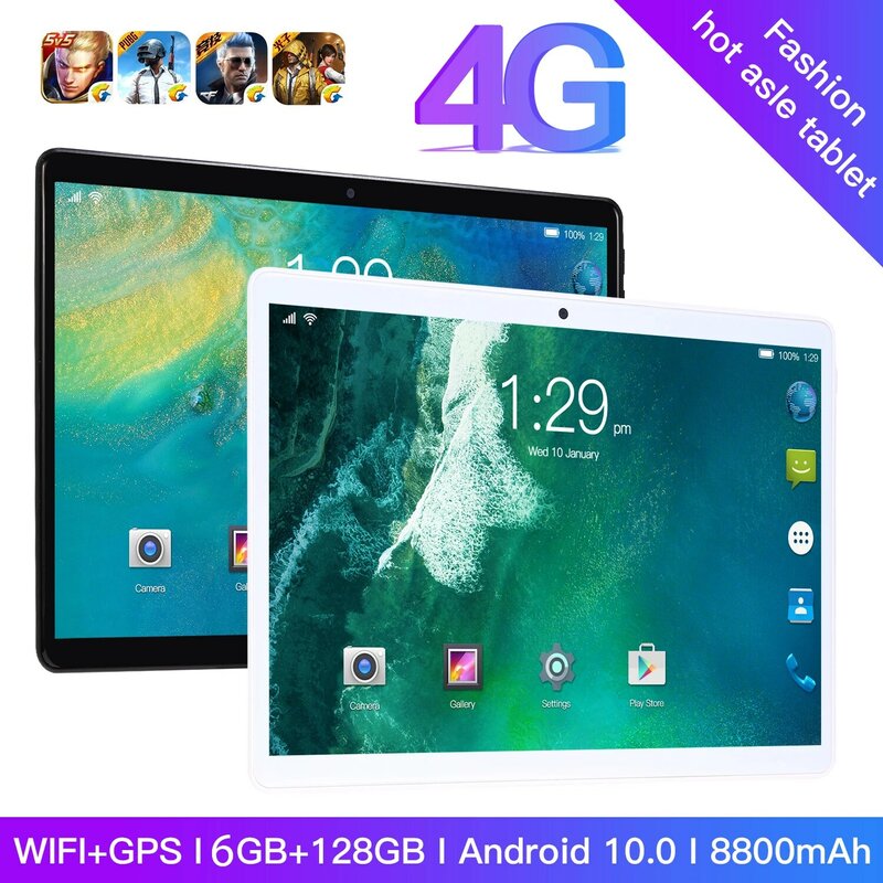 안드로이드 태블릿 S13 패드 프로 10.0 인치 Netbook 12 기가 바이트 512 기가 바이트 데카 코어 8800mAh 8MP + 13MP 와이파이 GPS 구글 플레이 Android10 미니 PC 노트북
