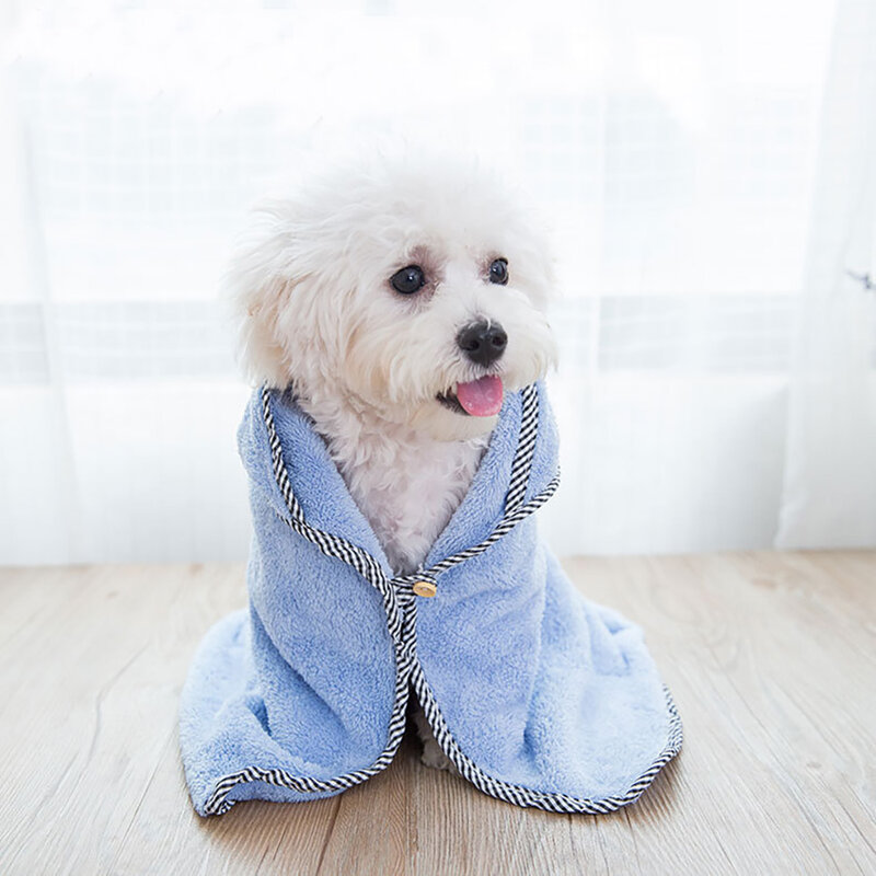 Pet Towel Dog Bathrobe For Small Dogs Pug Super Absorbent bath robe Microfiber Towls Cleaning Drying Puppy Cat Bath Bathrobe S-L