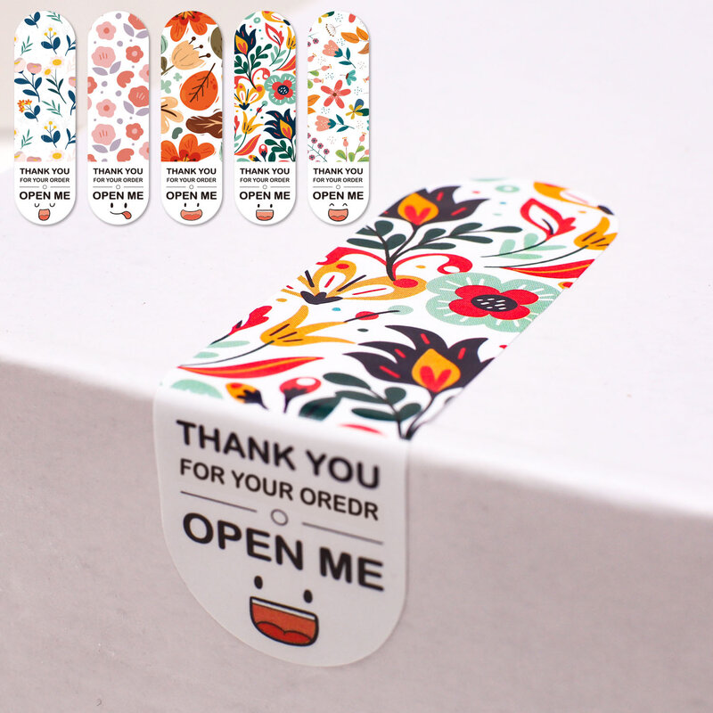 Dank U Voor Uw Bestelling Sticker Afdichting Labels Voor Business Verpakking Decoratie 100 Stks/pak Vintage Met Smiley Gezicht Gift Tags