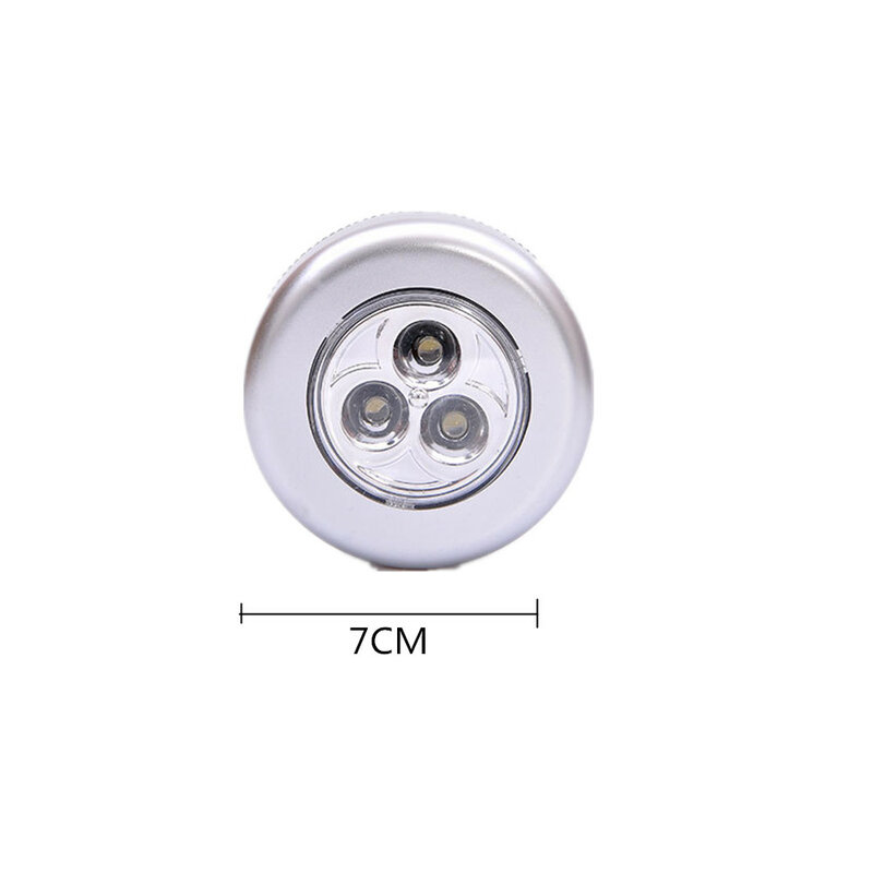 3 Led Silber Schrank Schrank Lampe Batterie Powered Drahtlose Stick Tap Touch Push Sicherheit Küche Schlafzimmer Nacht Licht 1pc