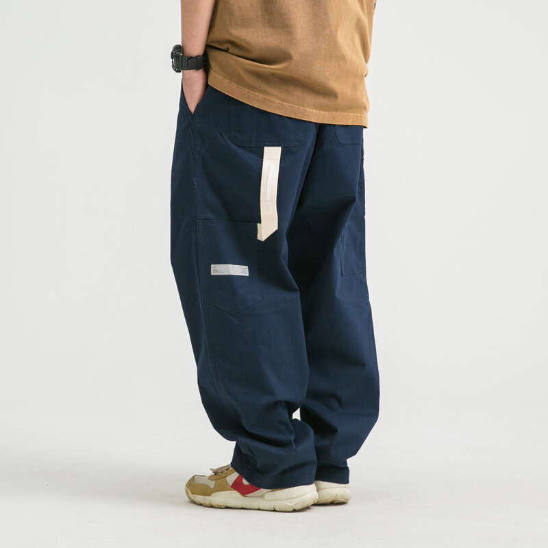 Japońska moda uliczna Hip Hop Cargo spodnie 22SS Harajuku luźne w stylu Casual spodnie wysokiej jakości odzież męska Techwear Harem Pants